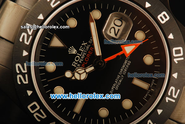 Rolex Explorer Automatic PVD Case with Black Dial and PVD Strap-ETA Coating - Click Image to Close